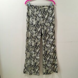 Zara Women S Snake Print Flare Leg Pants Trousers ZW Collection Brown 2183 New